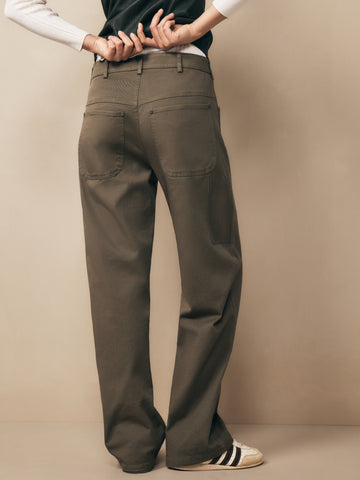 TWP Dark olive Mila Pant in Cotton Twill view 4