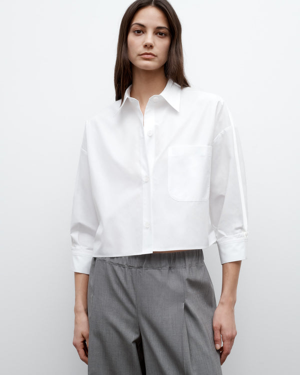 TWP White Soon to be Ex Shirt with Tux in Cotton Shirting view 1