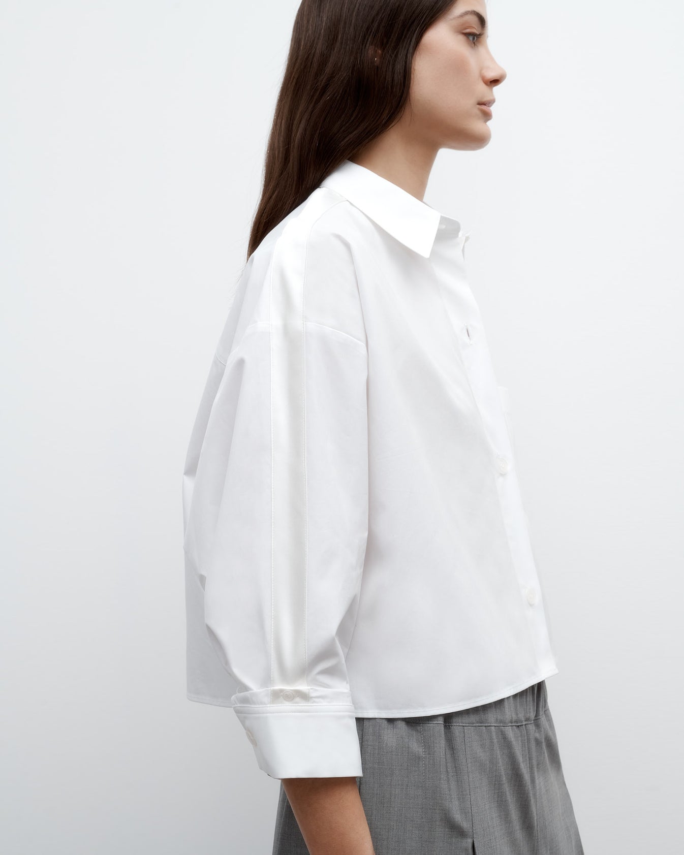 TWP White Soon to be Ex Shirt with Tux in Cotton Shirting view 2