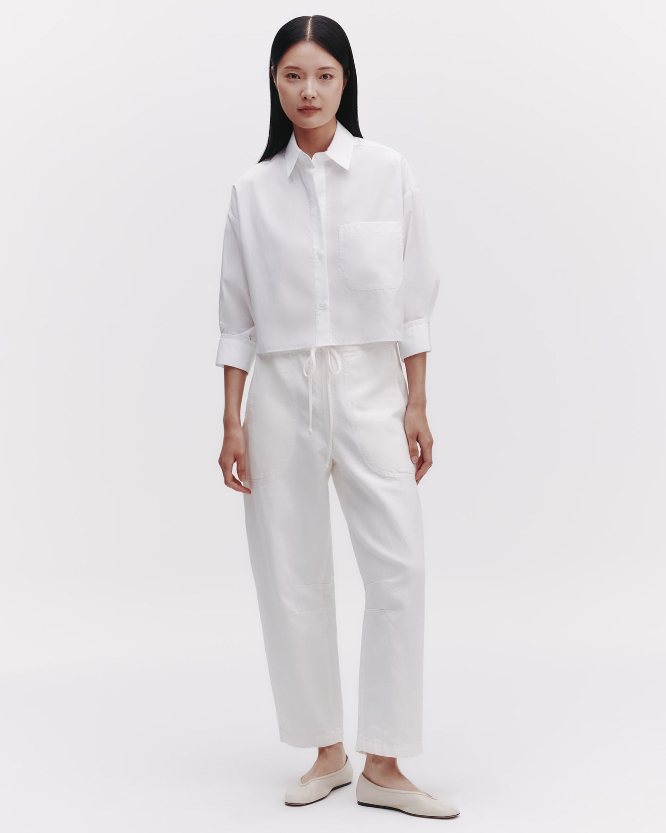 TWP White Jetties Beach Pant in Japanese Denim view 6