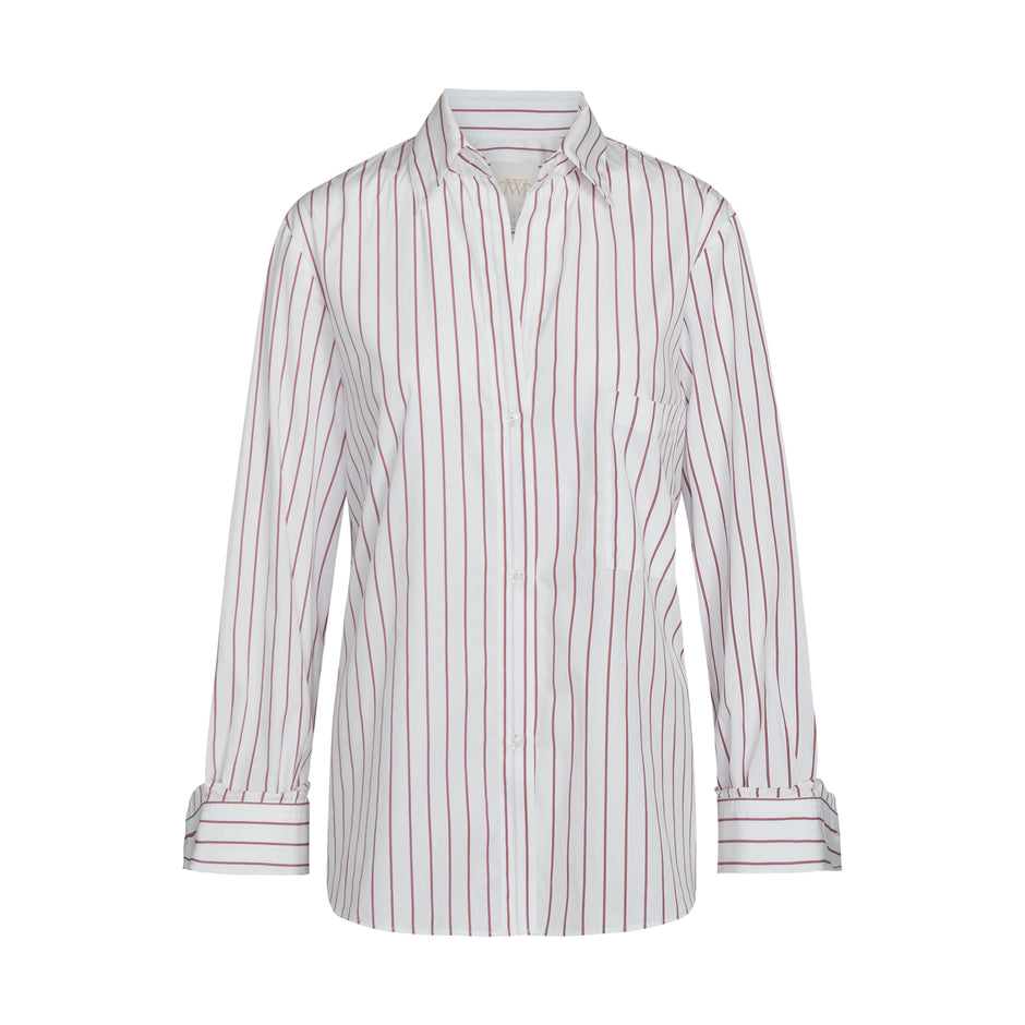 TWP White/red The Next Morning Shirt in Striped Cotton view 1