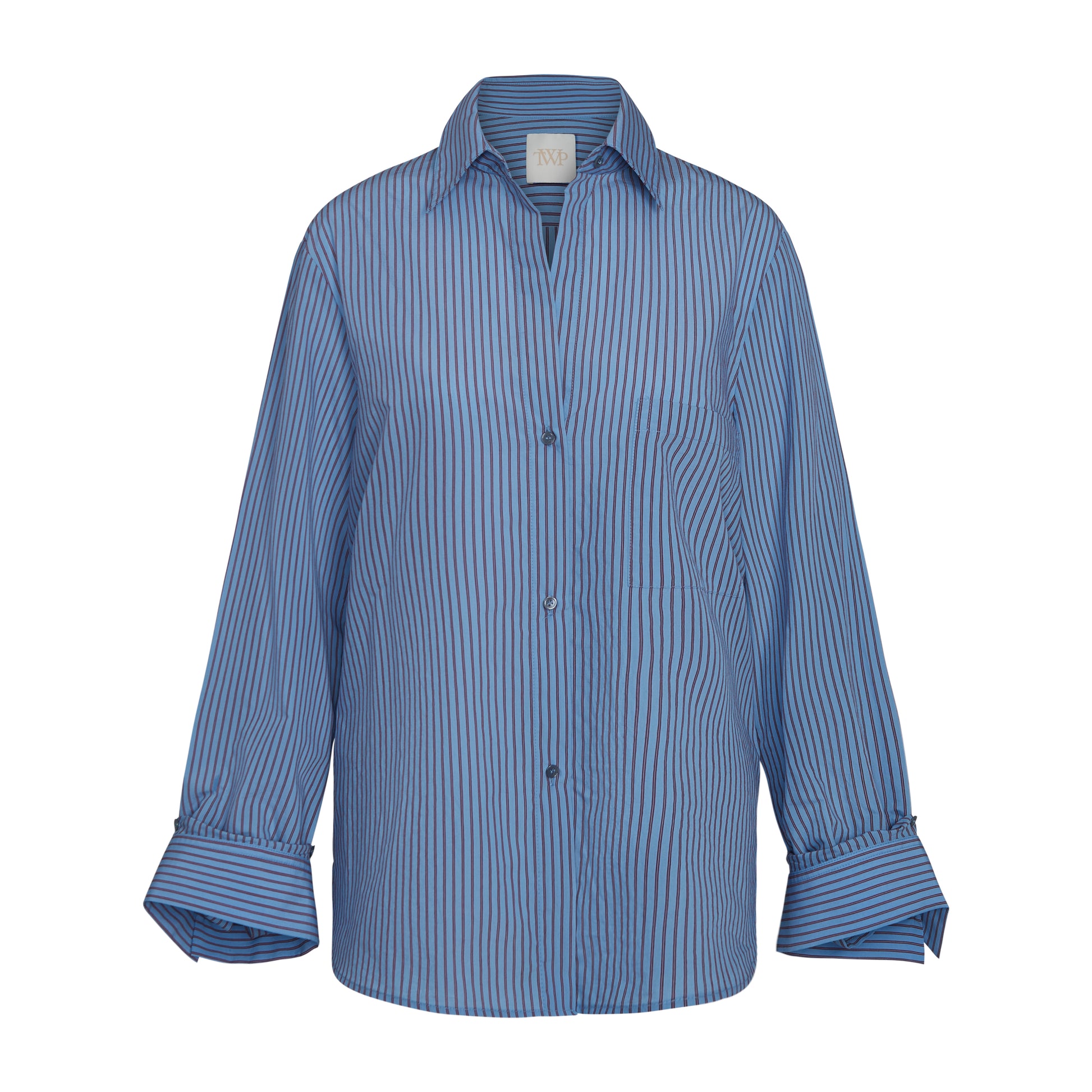 TWP Blue/wine The Next Morning Shirt in Striped Cotton view 6