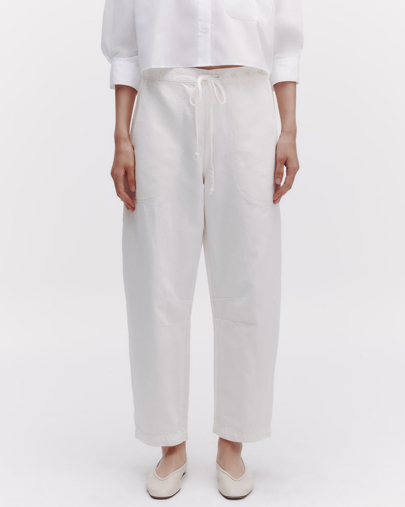 TWP White Jetties Beach Pant in Japanese Denim view 7