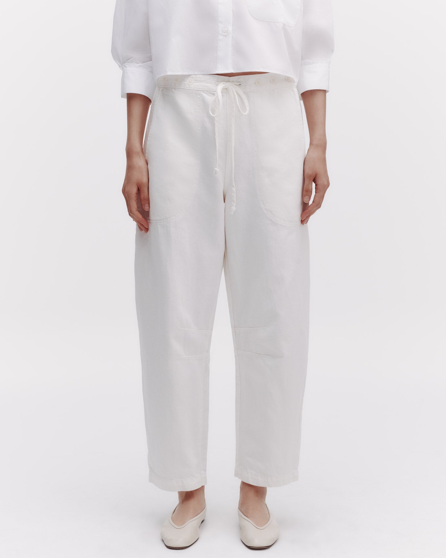 TWP White Jetties Beach Pant in Japanese Denim view 7