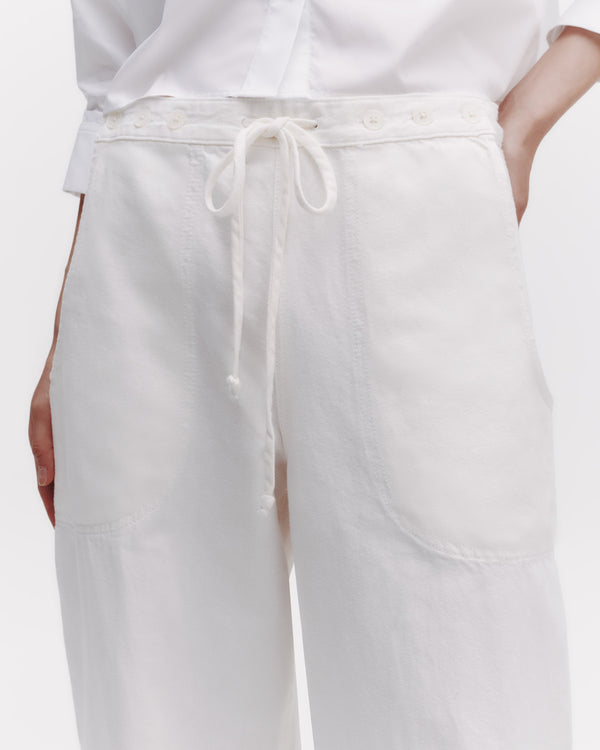 TWP White Jetties Beach Pant in Japanese Denim view 2