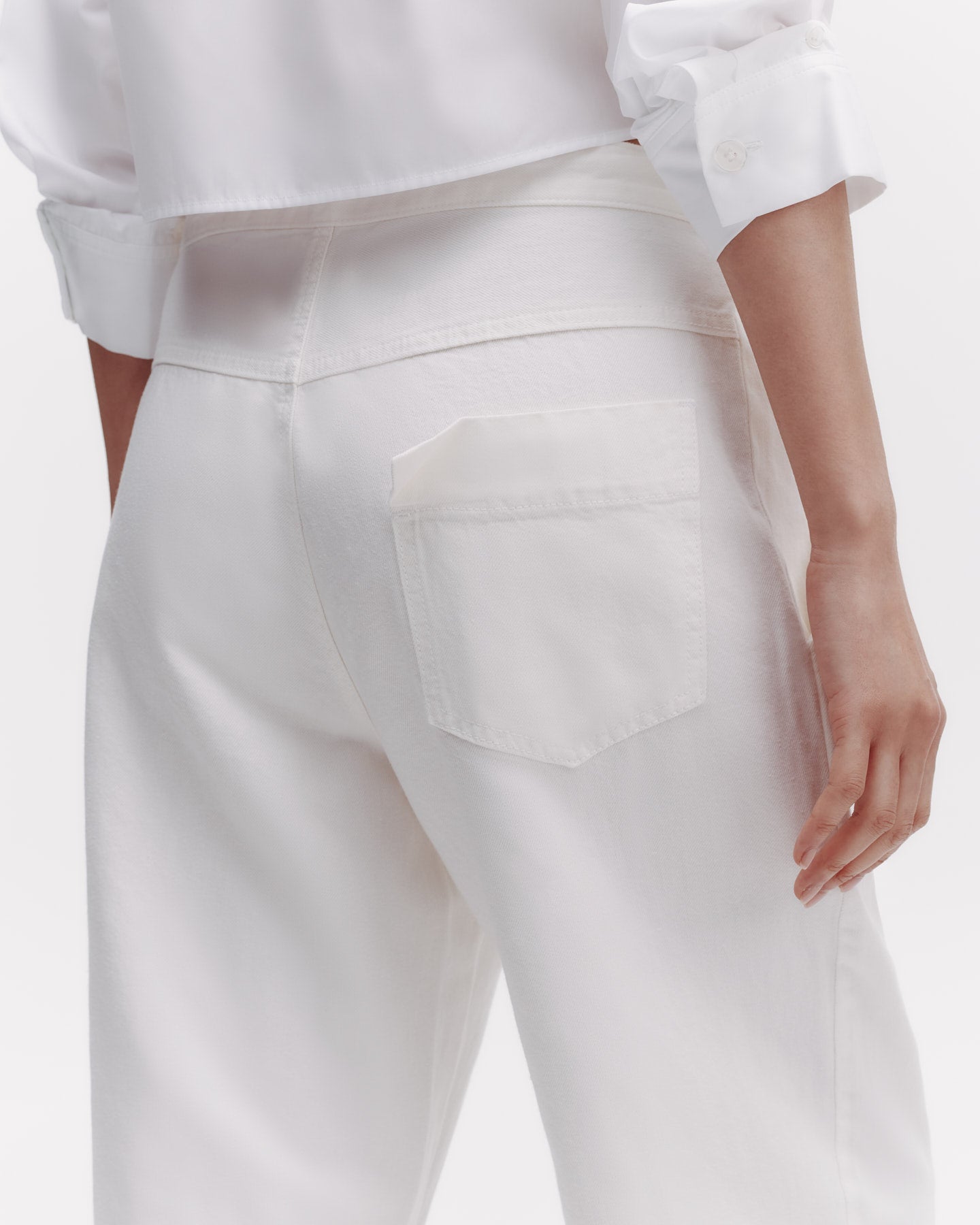 TWP White Jetties Beach Pant in Japanese Denim view 3