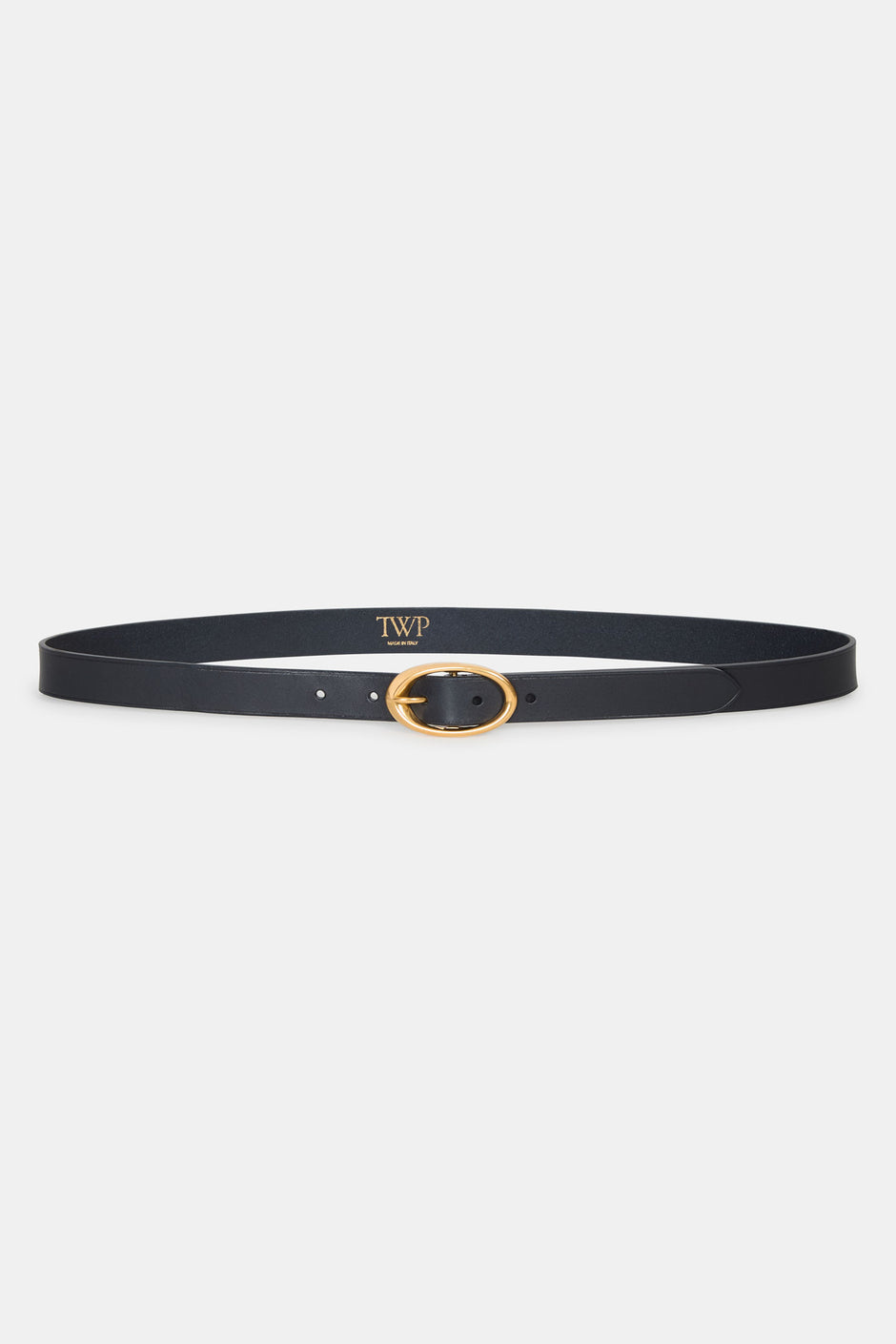 TWP Midnight Narrow Belt in Leather view 1