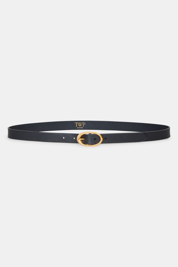 TWP Midnight Narrow Belt in Leather view 1