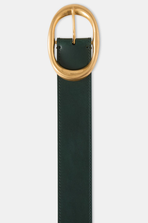 TWP Dark spruce Wide Belt in Leather view 3