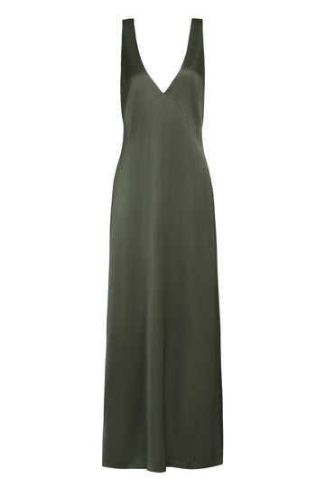 TWP Duffle bag Deep V Dress in Hammered Viscose Satin view 1