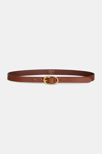 TWP Cognac Narrow Belt in Leather view 1