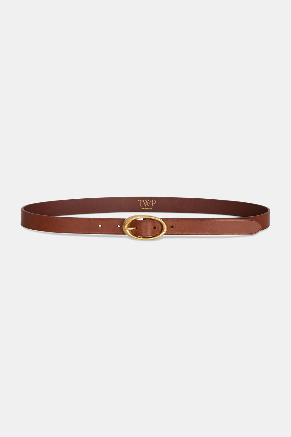 TWP Cognac Narrow Belt in Leather view 1