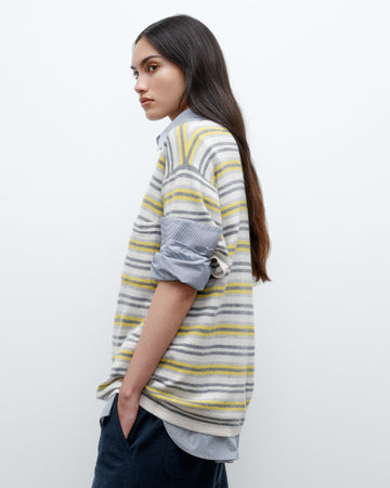 TWP Ivory / lemon multi Beach Stripe Big Boy Tee in Cashmere view 3