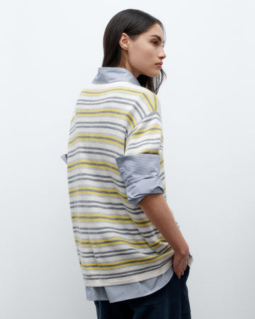 TWP Ivory / lemon multi Beach Stripe Big Boy Tee in Cashmere view 5