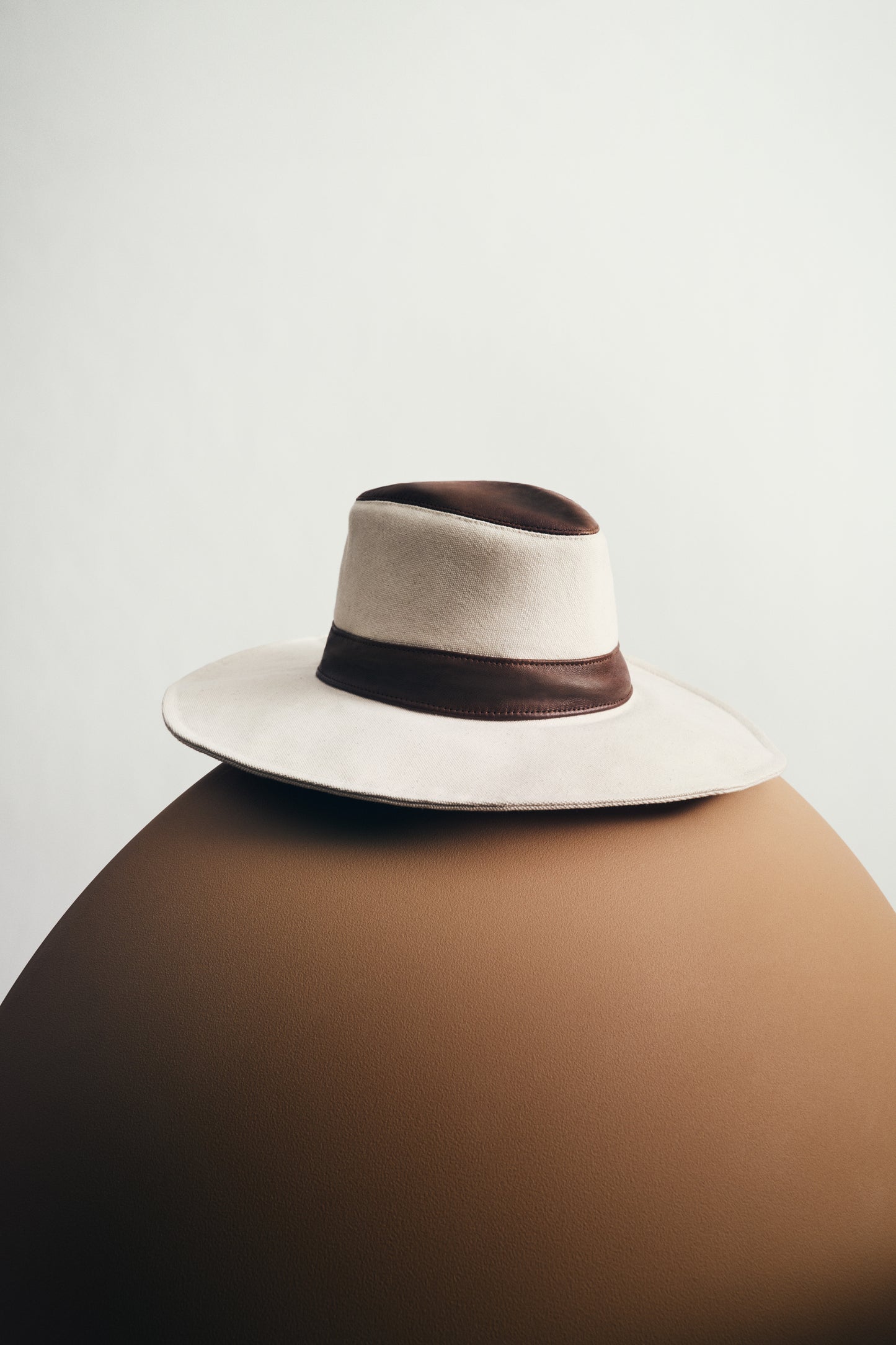 TWP Natural / cigar Santa Teresa Hat in Duck Canvas / Leather view 1