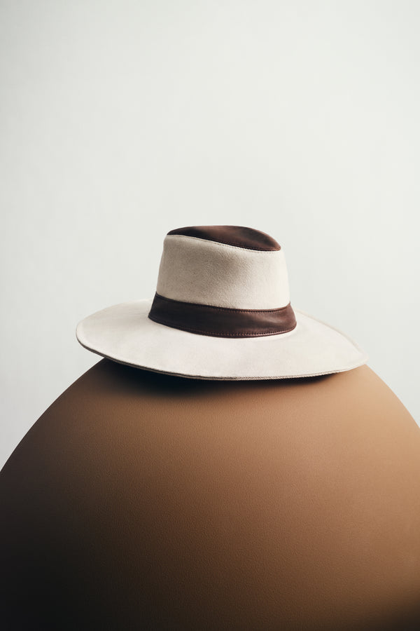 TWP Natural / cigar Santa Teresa Hat in Duck Canvas / Leather view 3
