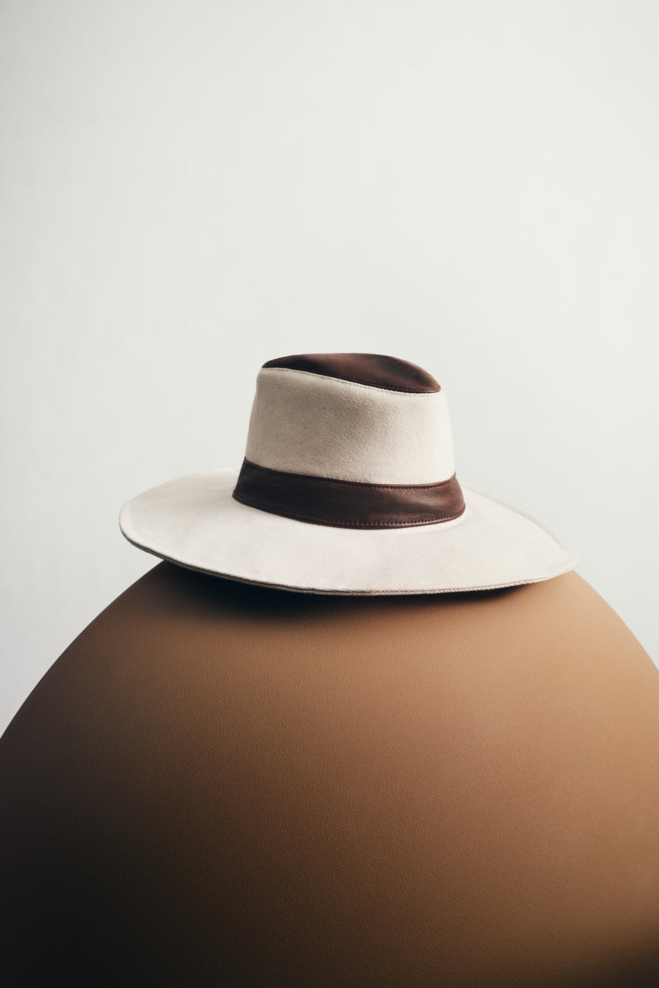 TWP Natural / cigar Santa Teresa Hat in Duck Canvas / Leather view 3