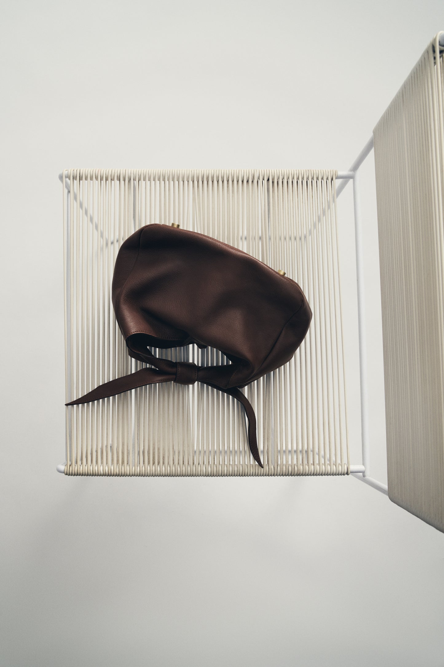 TWP Saddle Small Fisherman Bag with Ties in Leather view 1