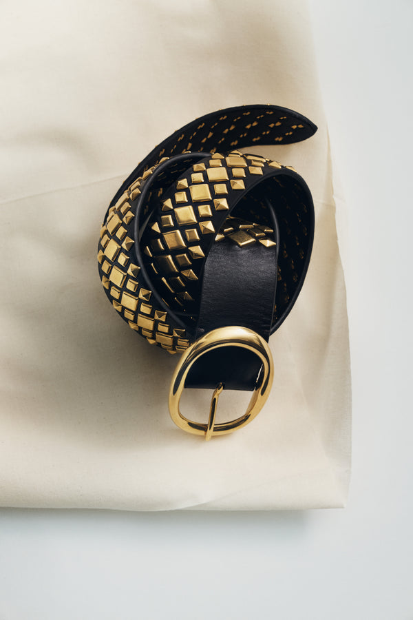 TWP Dakota / gold Snake in My Garden Wide Belt in Vachetta Leather view 4