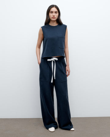 TWP Midnight Cropped Muscle Tank in French Terry view 5
