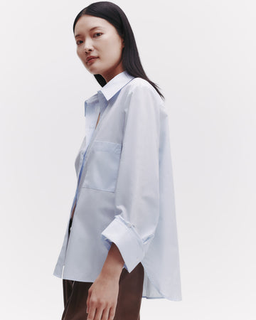 TWP Baby blue Morning After Shirt in Superfine Cotton view 1