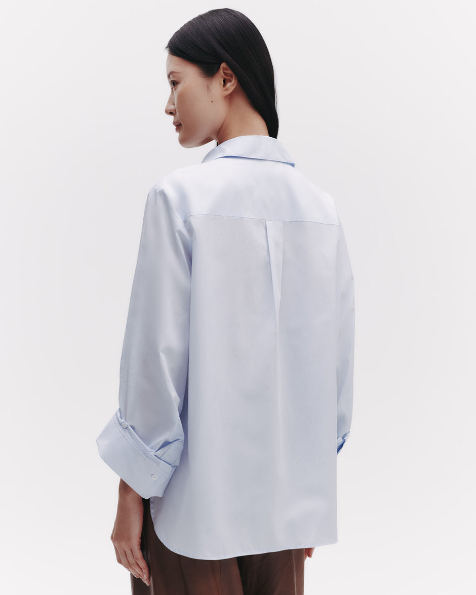 TWP Baby blue Morning After Shirt in Superfine Cotton view 1