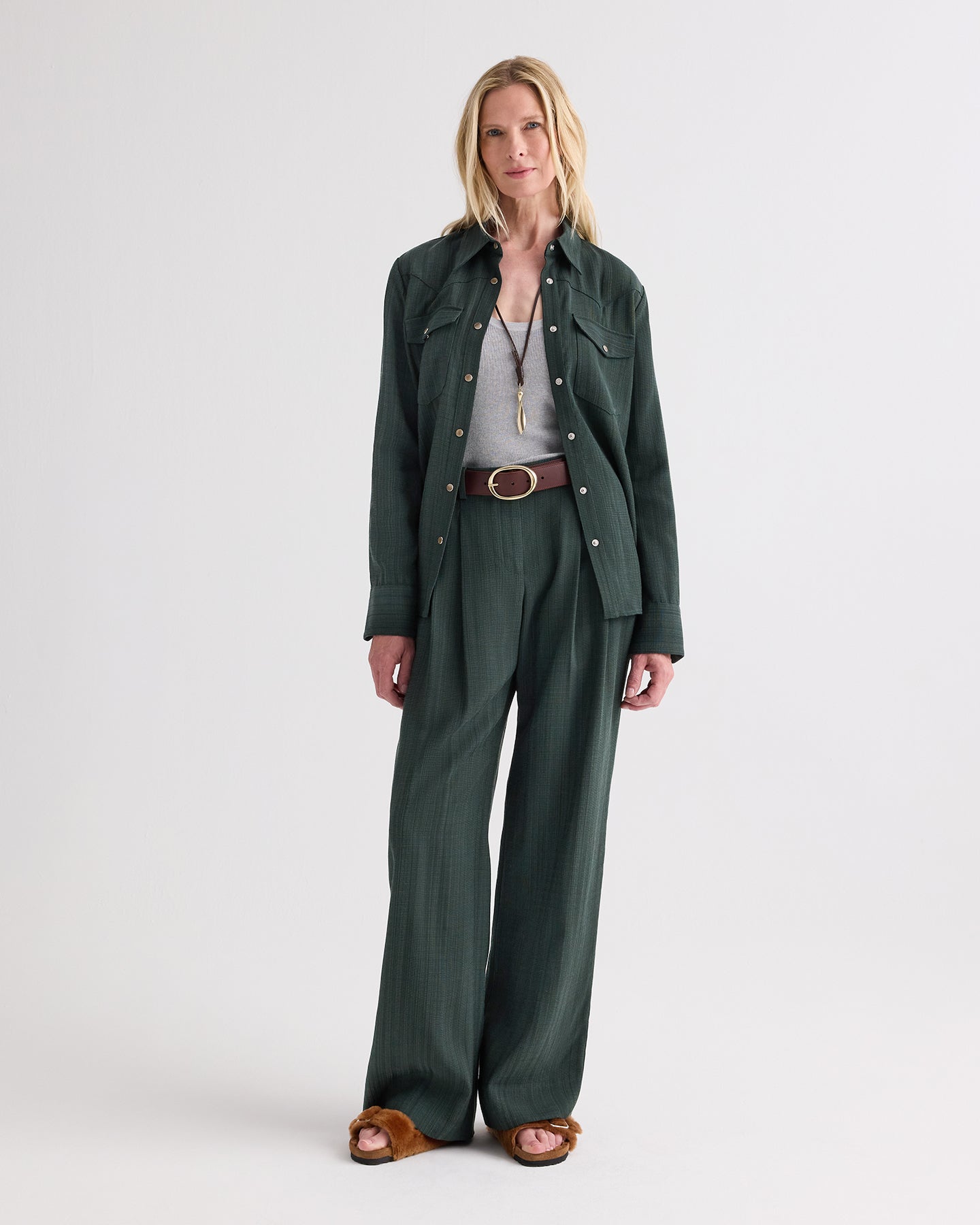 TWP Darkest spruce Sulli Pant in Malfile Viscose view 1