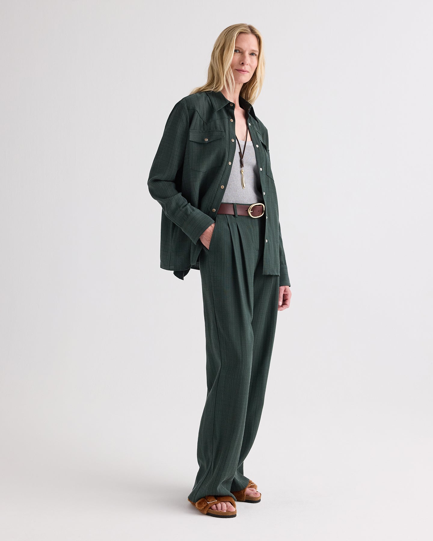 TWP Darkest spruce Sulli Pant in Malfile Viscose view 4