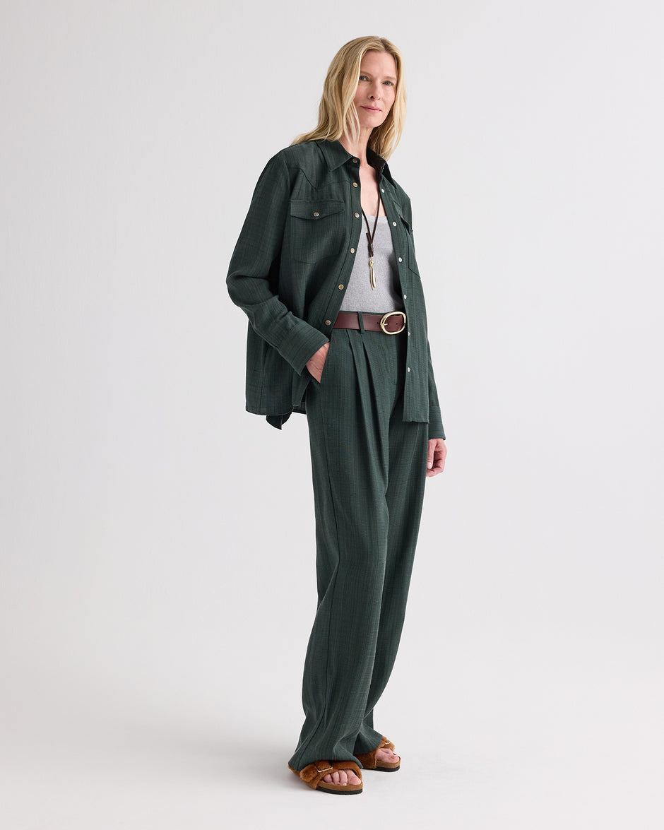 TWP Darkest spruce Sulli Pant in Malfile Viscose view 4