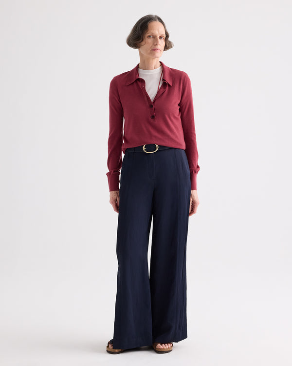 TWP Midnight Taite Pant in Coated Viscose Linen view 4