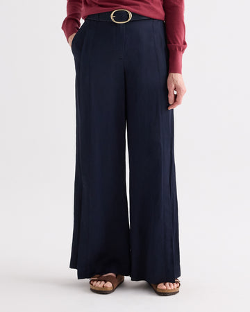 TWP Midnight Taite Pant in Coated Viscose Linen view 2