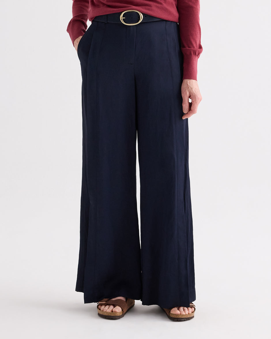 TWP Midnight Taite Pant in Coated Viscose Linen view 2