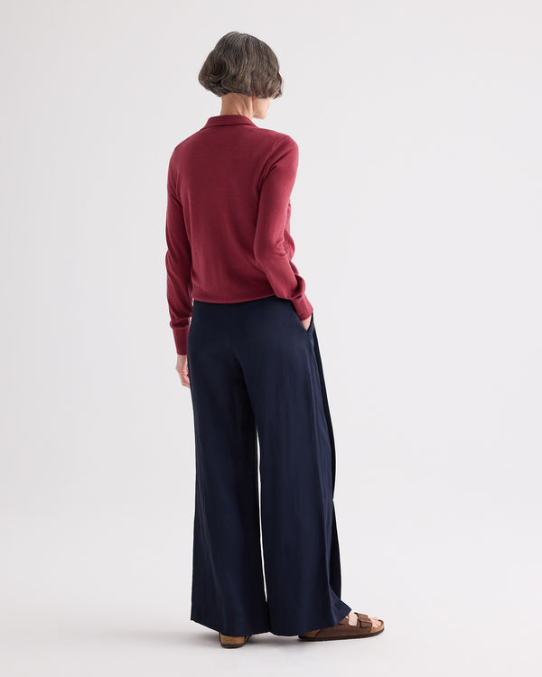 TWP Midnight Taite Pant in Coated Viscose Linen view 5
