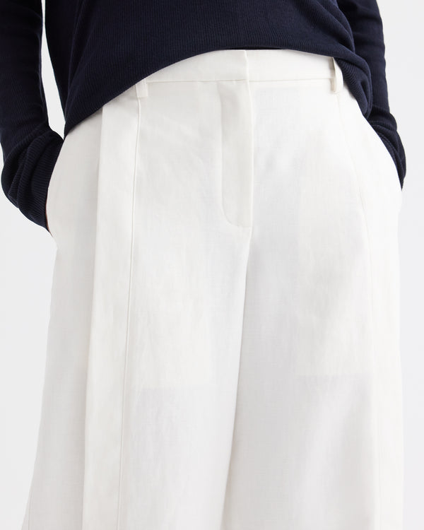 TWP Ivory Taite Pant in Chintzed Linen view 2