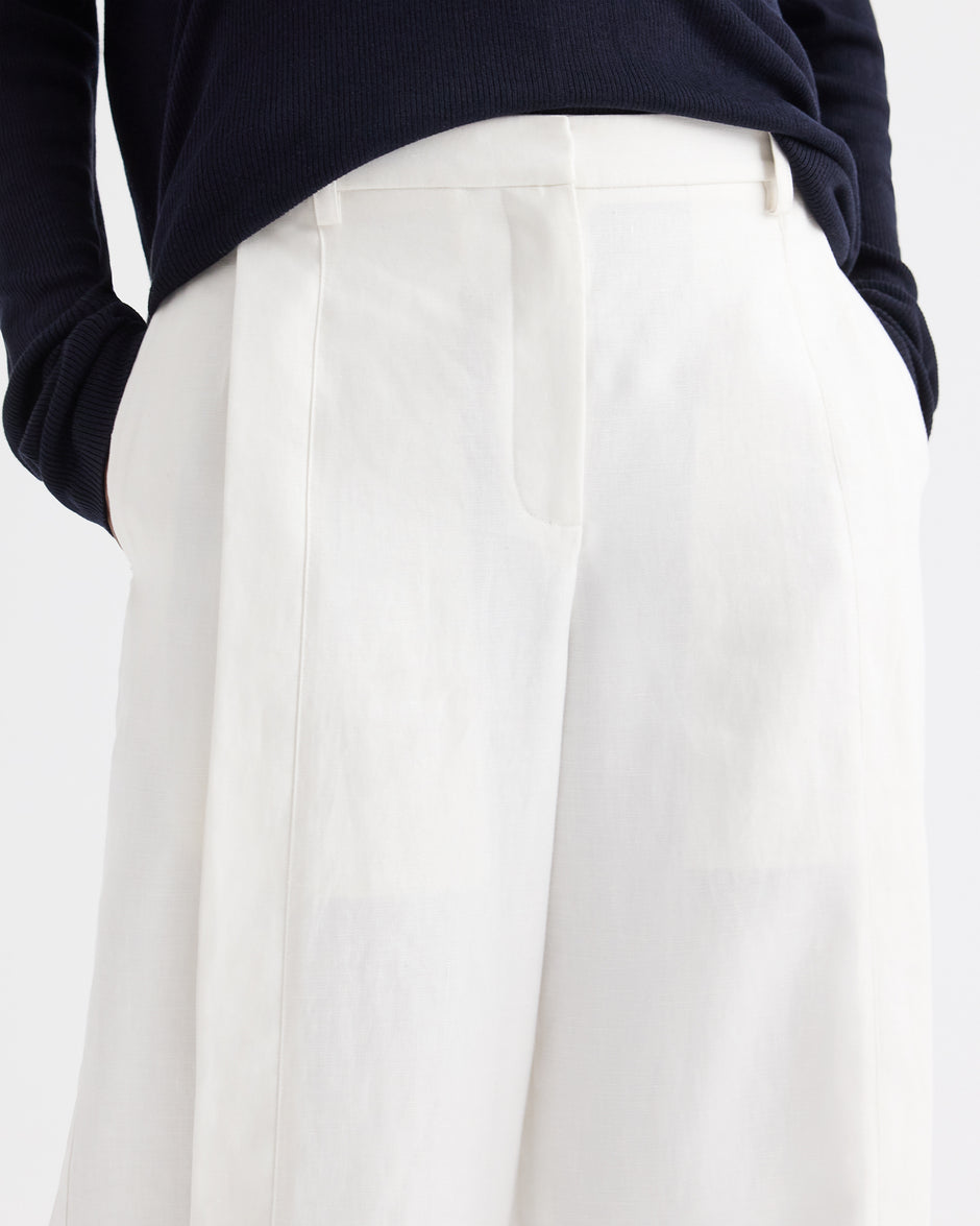 TWP Ivory Taite Pant in Chintzed Linen view 2