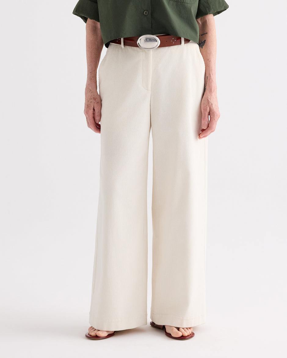 TWP White Dylan Pant in Corduroy view 2