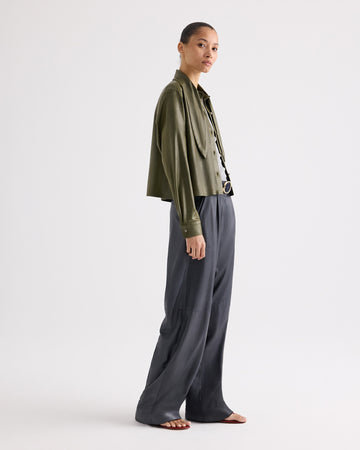 TWP Midnight Hudson St Pant in Paper Suede view 3