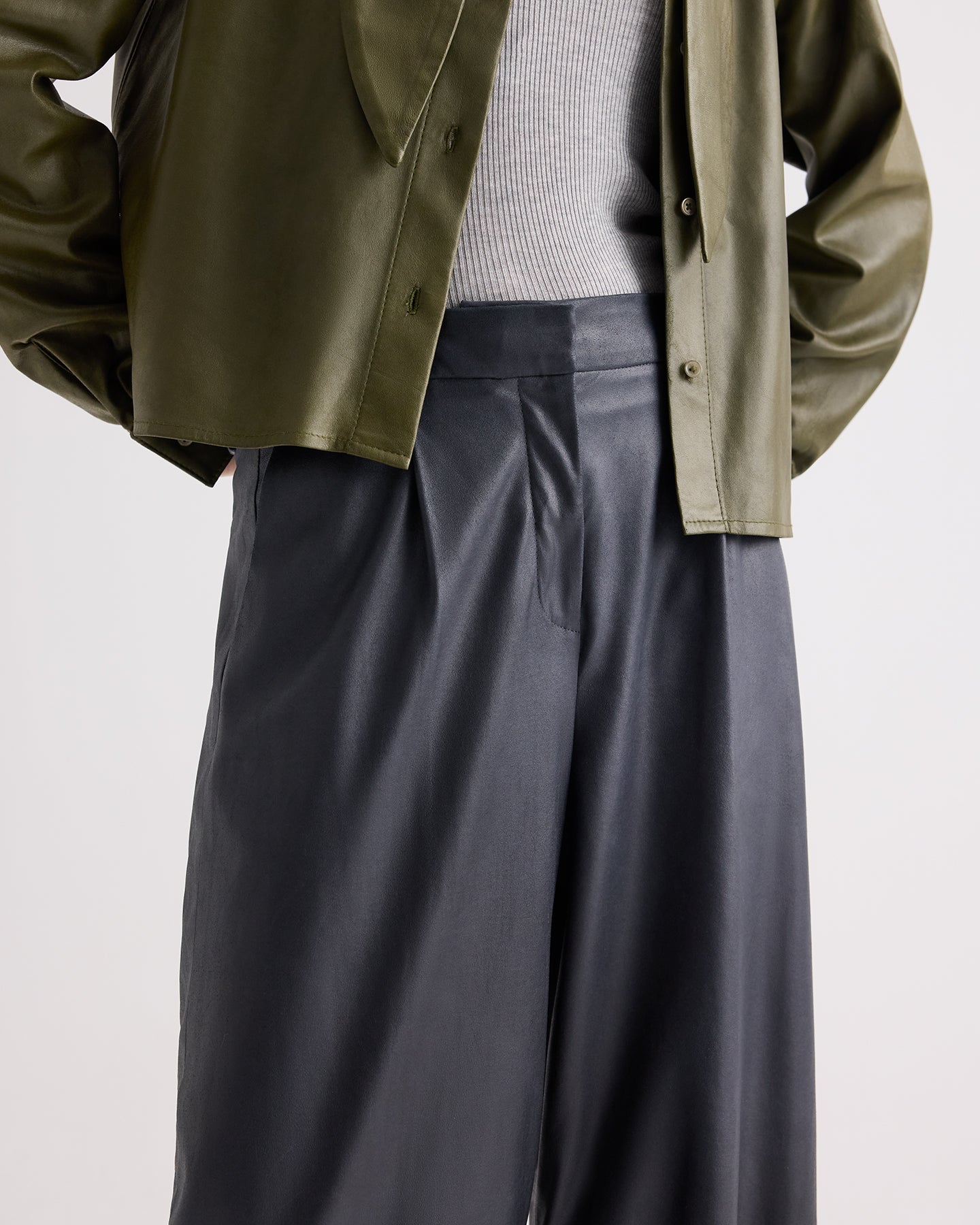 TWP Midnight Hudson St Pant in Paper Suede view 4