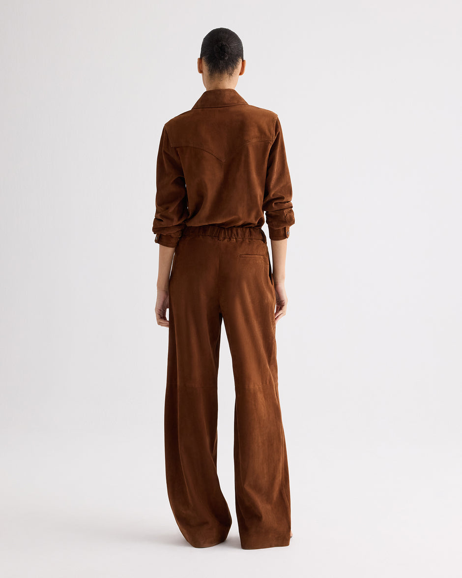 TWP Cigar Hudson St Pant in Featherweight Suede view 5