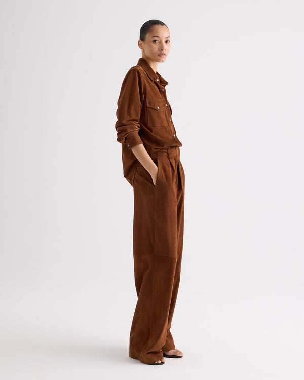 TWP Cigar Hudson St Pant in Featherweight Suede view 1