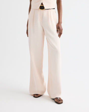 TWP Creme de peche Hudson St Pant in Coated Viscose Linen view 3