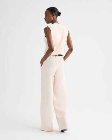 TWP Creme de peche Hudson St Pant in Coated Viscose Linen view 5