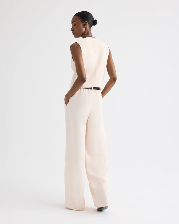 TWP Creme de peche Hudson St Pant in Coated Viscose Linen view 5