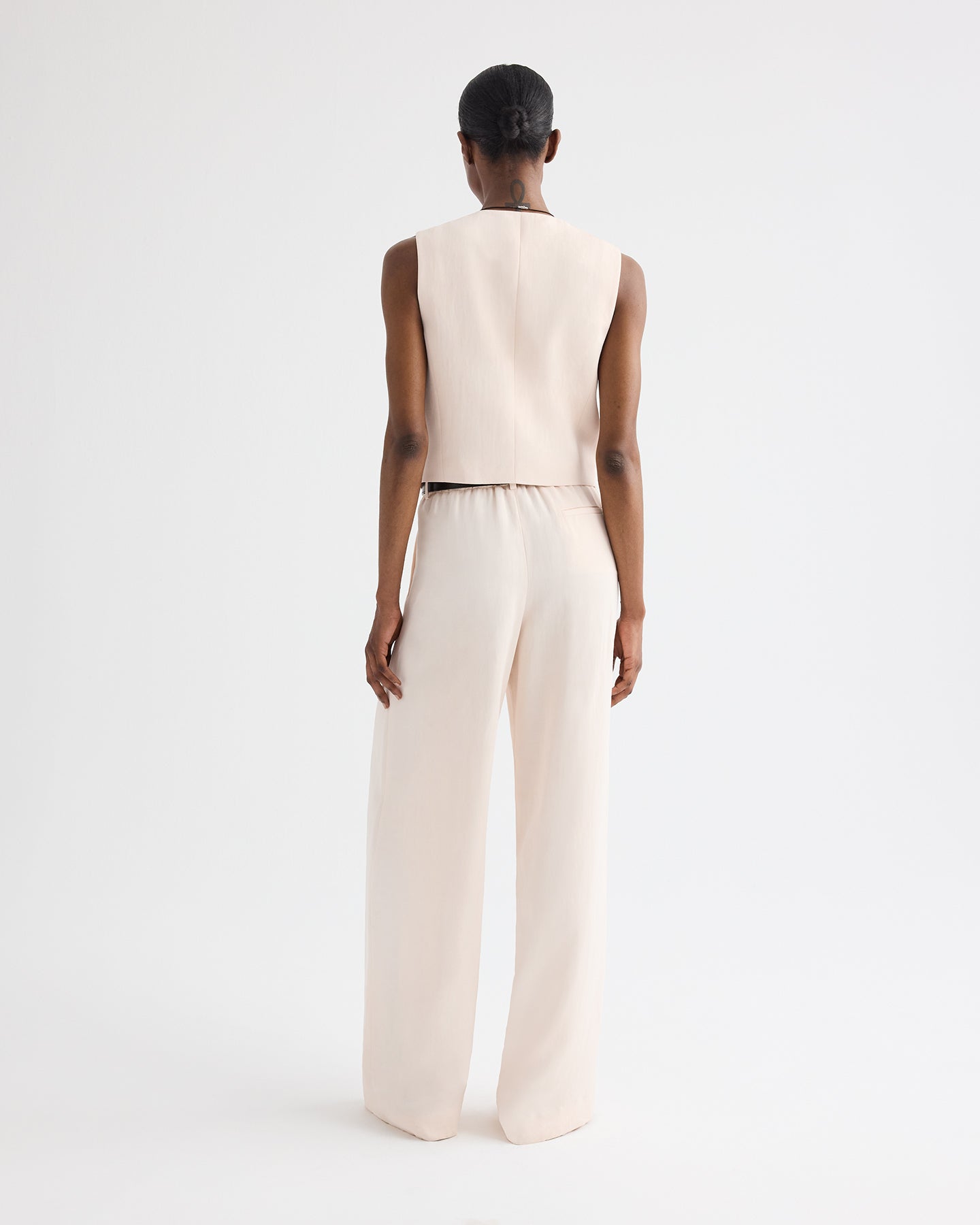 TWP Creme de peche Hudson St Pant in Coated Viscose Linen view 6