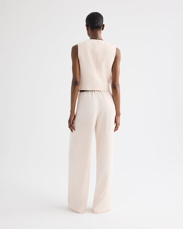 TWP Creme de peche Hudson St Pant in Coated Viscose Linen view 6