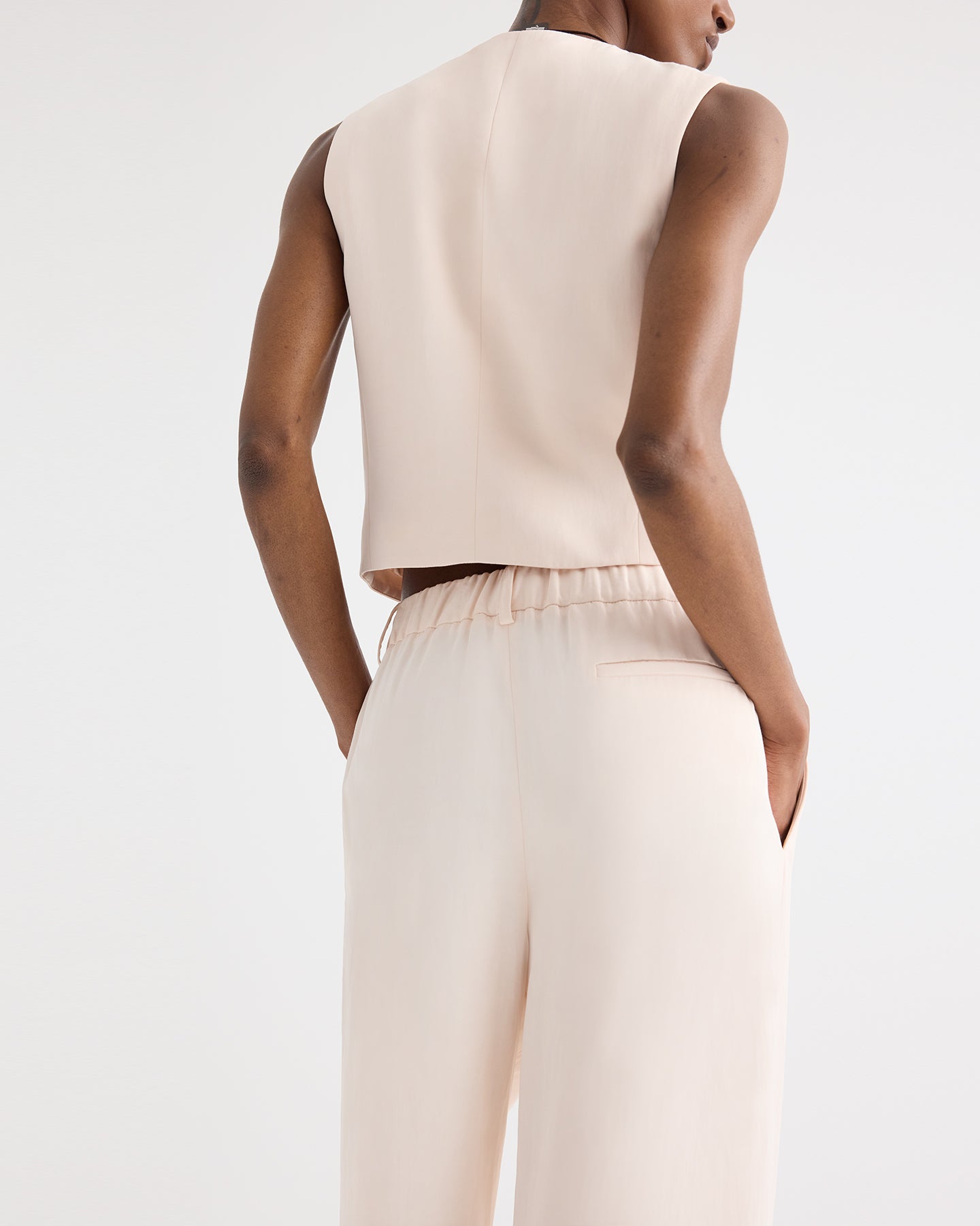 TWP Creme de peche Hudson St Pant in Coated Viscose Linen view 7