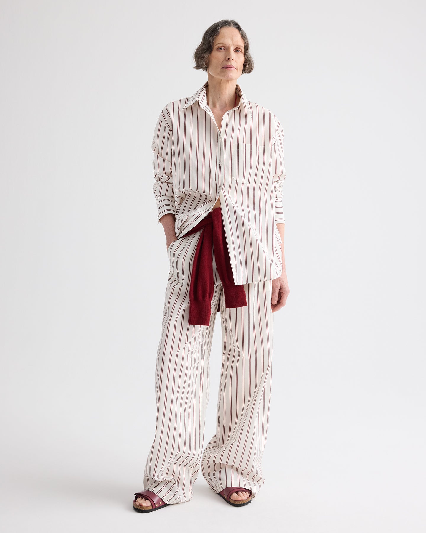 TWP White / wine Hudson St Pant in Cotton Silk view 1