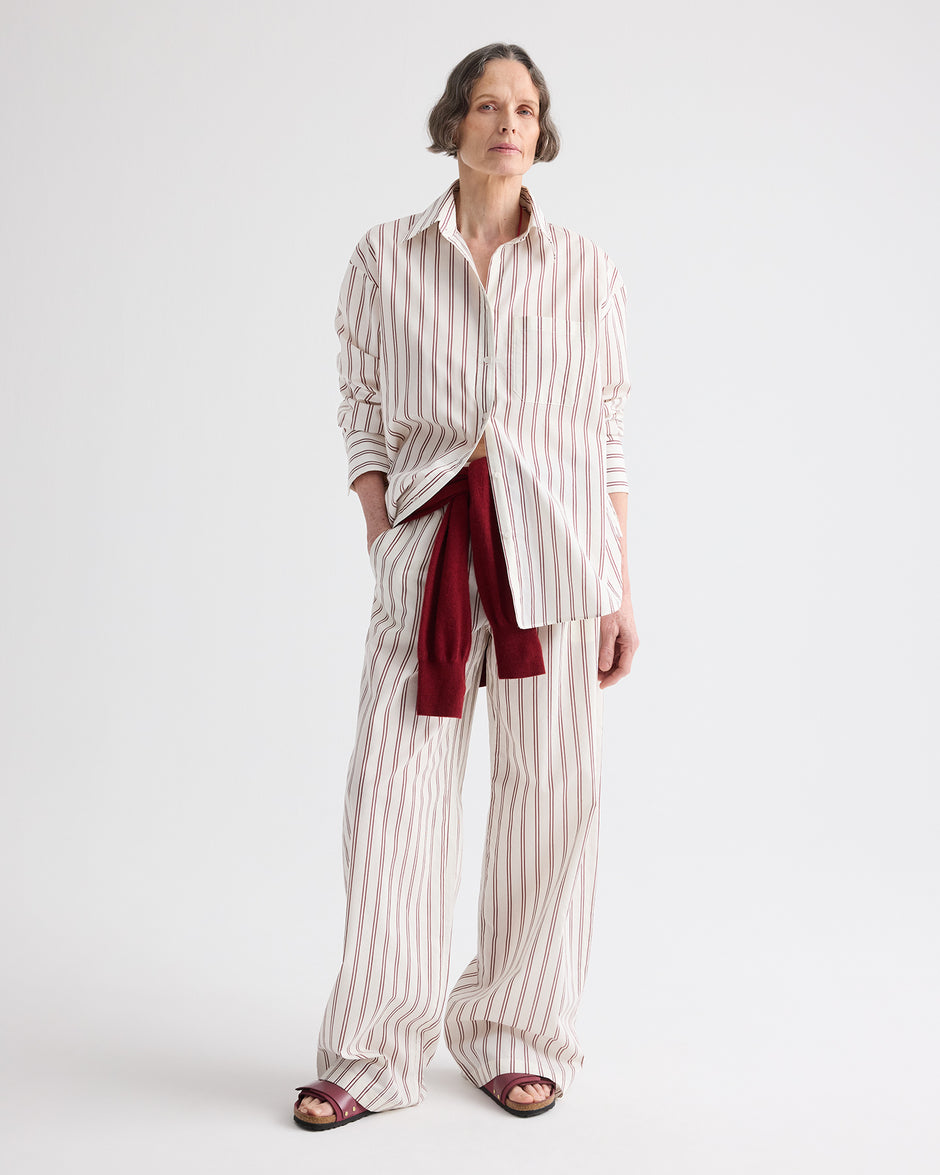 TWP White / wine Hudson St Pant in Cotton Silk view 1