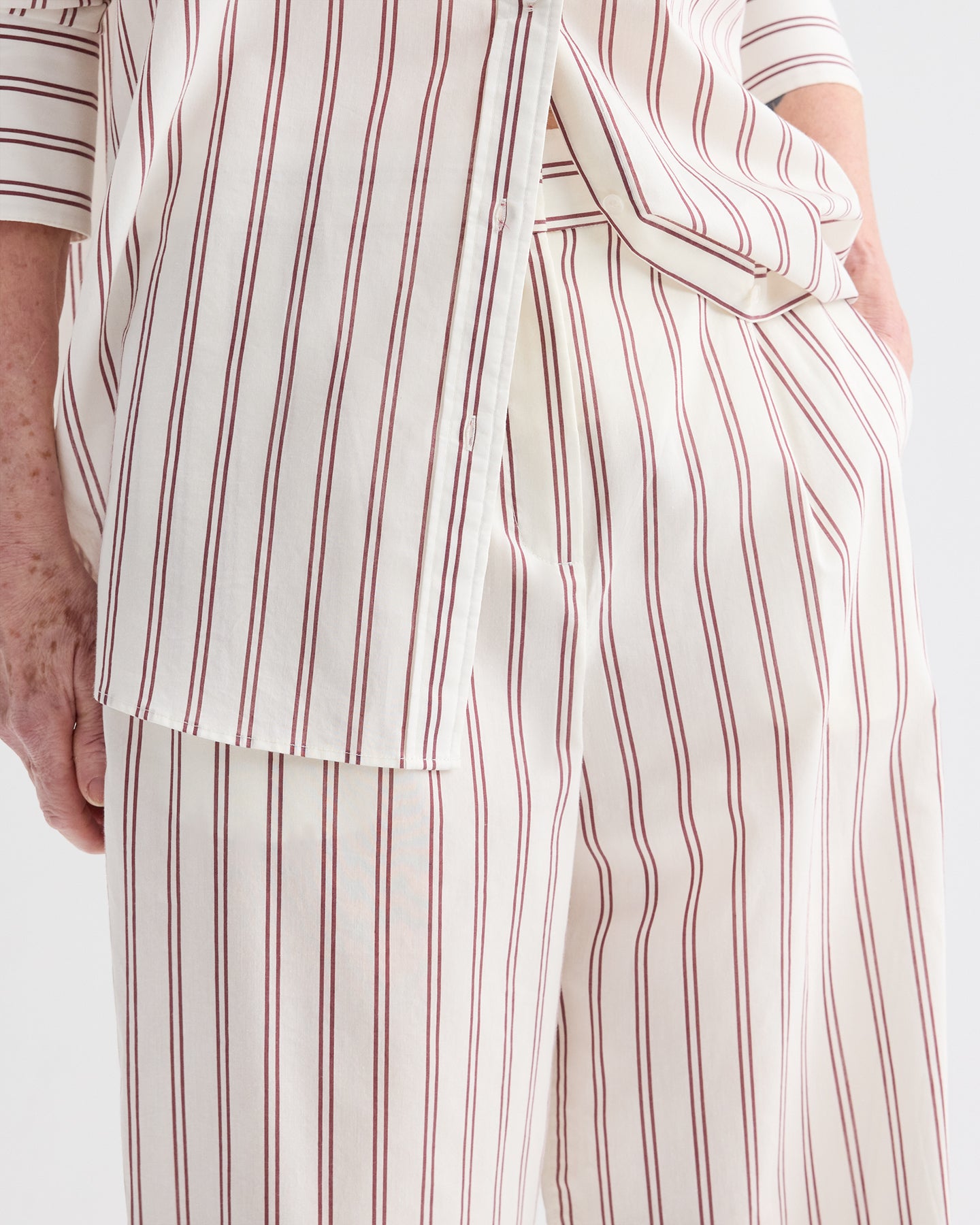 TWP White / wine Hudson St Pant in Cotton Silk view 2