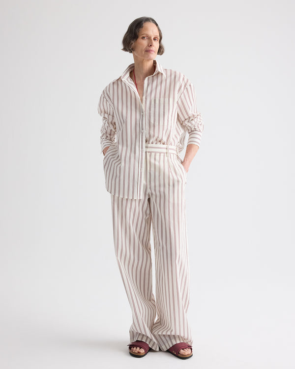 TWP White / wine Hudson St Pant in Cotton Silk view 3